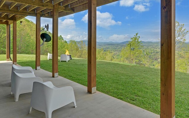433 Hawkeye Trl, Marble, NC 28905 - view of patio / terrace with a mountain view