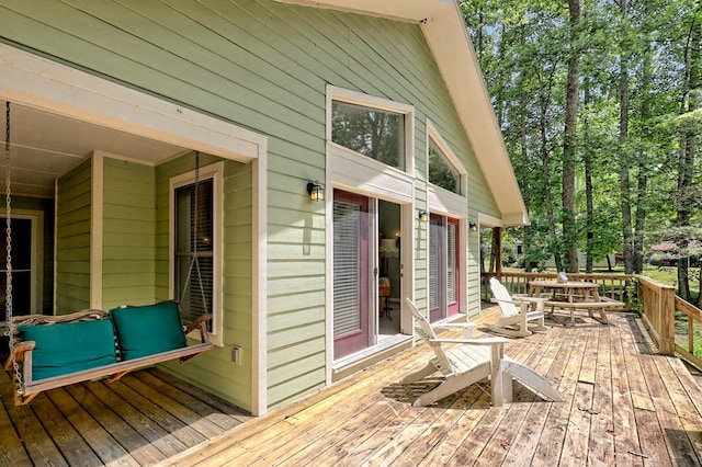 view of wooden deck