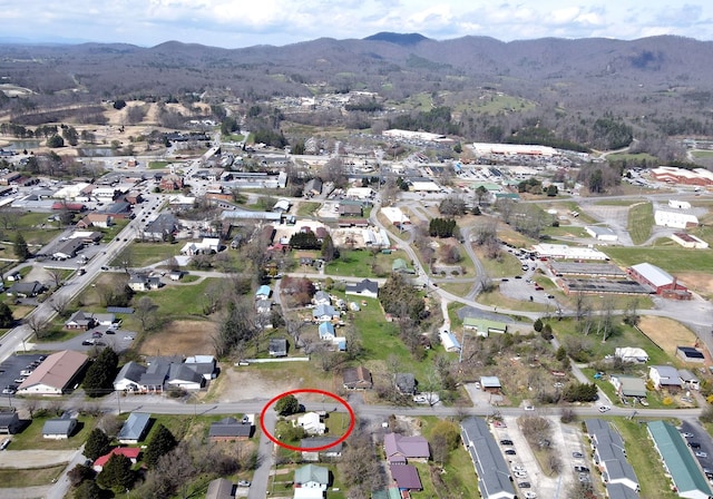 aerial view featuring a mountain view