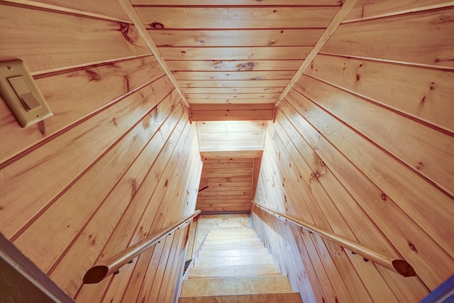 56 Laurel Dr, Blue Ridge, GA 30513 - stairs with wood walls