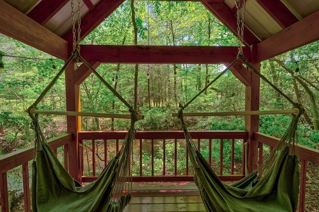 56 Laurel Dr, Blue Ridge, GA 30513 - deck featuring a wooded view