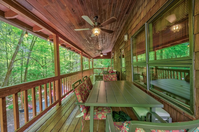 56 Laurel Dr, Blue Ridge, GA 30513 - wooden deck featuring ceiling fan