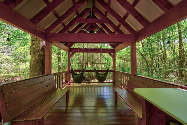 56 Laurel Dr, Blue Ridge, GA 30513 - wooden terrace with a gazebo