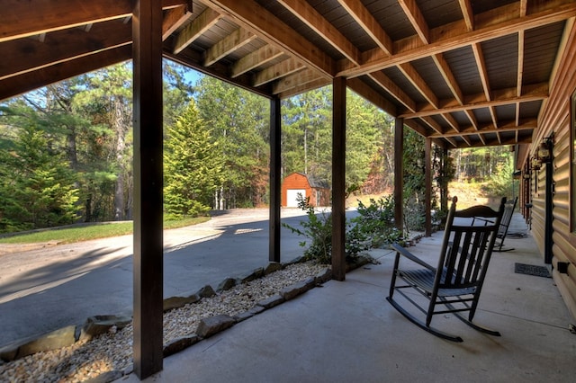 view of patio / terrace with an outdoor structure