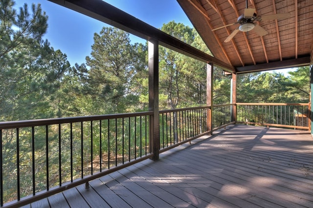 deck with ceiling fan