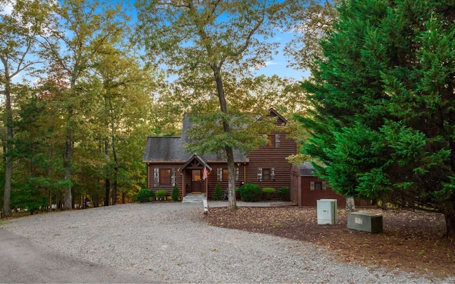 view of log home