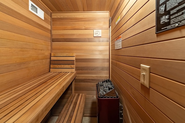 view of sauna