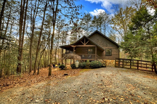 view of front of house with covered porch