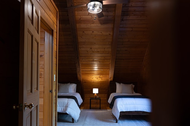 365 Browns Cove Rd, Blue Ridge, GA 30513 - bedroom featuring wood walls and wooden ceiling