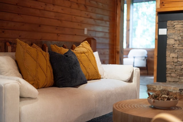 365 Browns Cove Rd, Blue Ridge, GA 30513 - carpeted living room with wooden walls