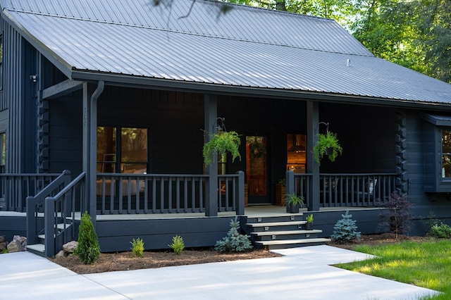 365 Browns Cove Rd, Blue Ridge, GA 30513 - view of front facade featuring a porch and metal roof