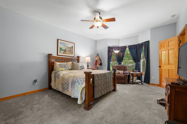 904 Villa Dr, Ellijay, GA 30540 - bedroom featuring light colored carpet and a ceiling fan