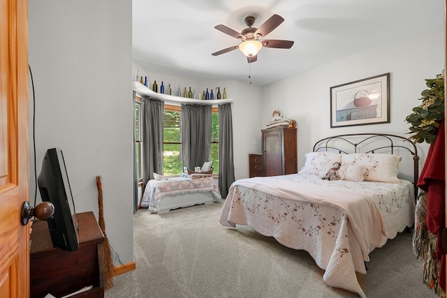 904 Villa Dr, Ellijay, GA 30540 - bedroom featuring carpet and a ceiling fan