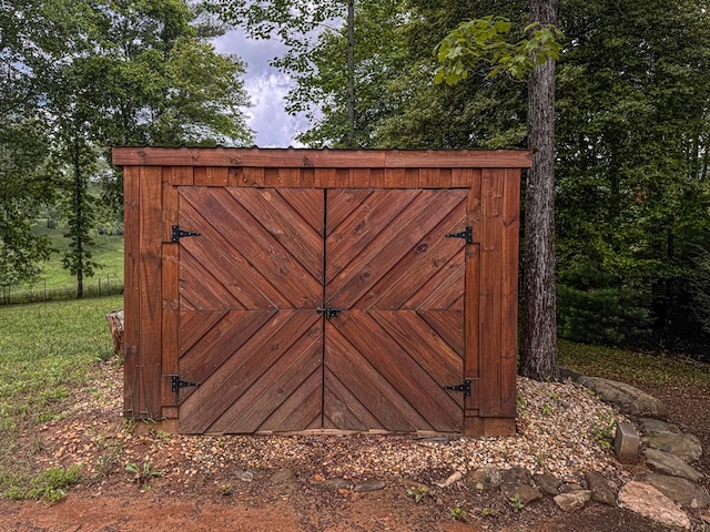 view of shed