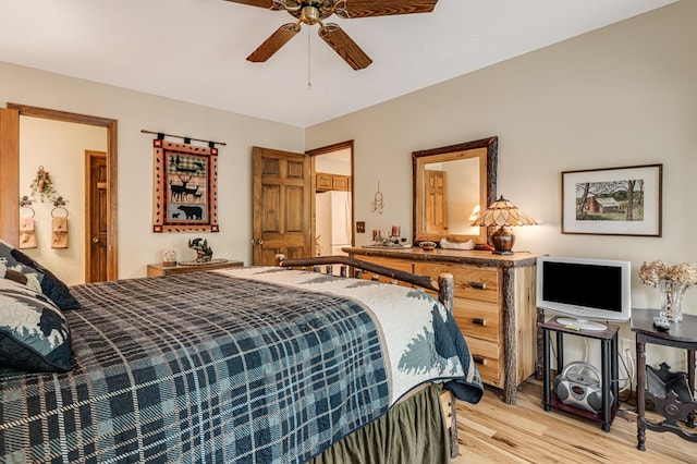 177 Lake Dr, Topton, NC 28781 - bedroom featuring light wood-style floors and ceiling fan