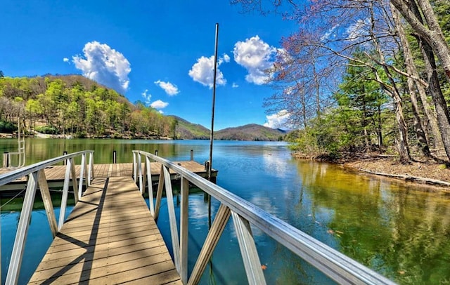 177 Lake Dr, Topton, NC 28781 - dock with a water and mountain view and a wooded view