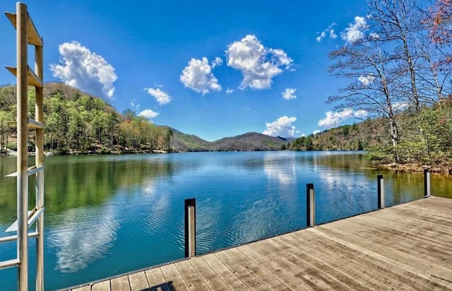 177 Lake Dr, Topton, NC 28781 - dock featuring a water and mountain view and a wooded view