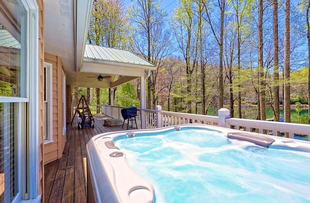 177 Lake Dr, Topton, NC 28781 - deck featuring ceiling fan