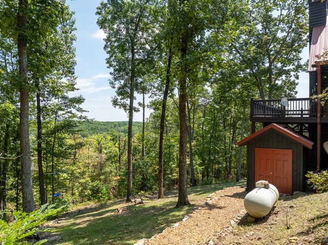 view of yard featuring a deck