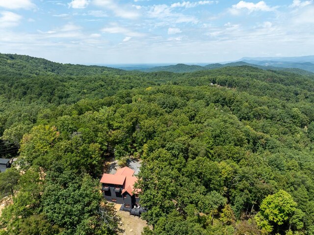 aerial view with a mountain view