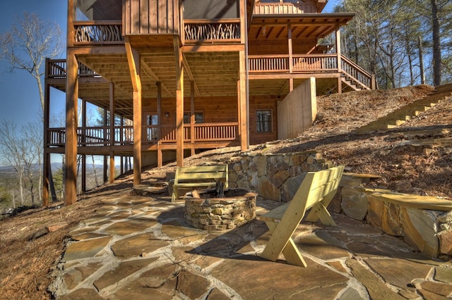 view of patio featuring a wooden deck