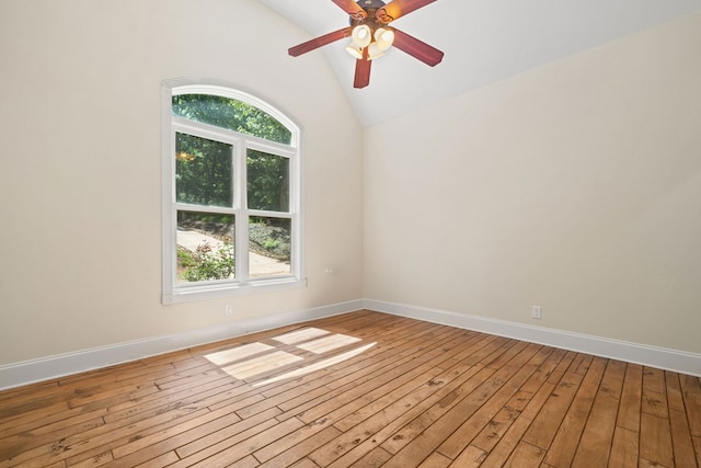 705 Brown Deer Dr, Talking Rock, GA 30175 - unfurnished room with wood-type flooring, ceiling fan, and high vaulted ceiling