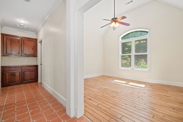 705 Brown Deer Dr, Talking Rock, GA 30175 - corridor featuring lofted ceiling and crown molding