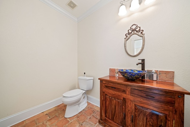 705 Brown Deer Dr, Talking Rock, GA 30175 - half bathroom featuring ornamental molding and vanity