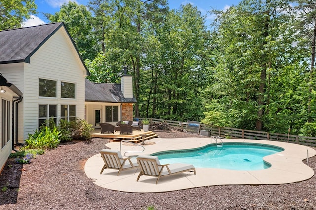 705 Brown Deer Dr, Talking Rock, GA 30175 - view of pool featuring an outdoor hangout area, a fenced backyard, and a patio area