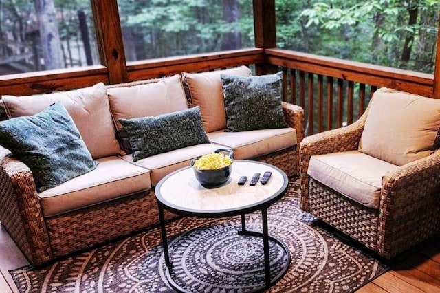 deck featuring an outdoor hangout area