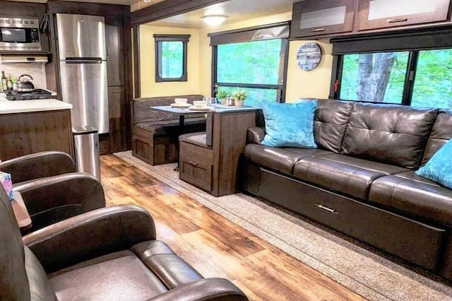 living room with light wood-style floors