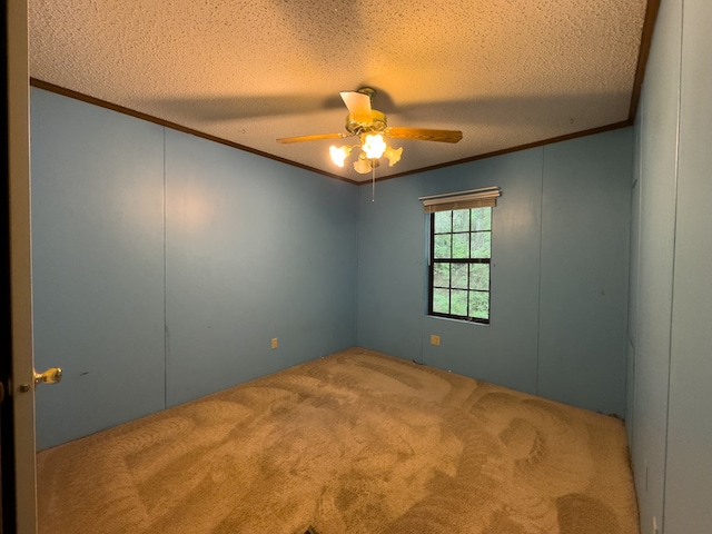 1146 Marrestop Rd, Murphy, NC 28906 - carpeted spare room featuring crown molding, a textured ceiling, and ceiling fan