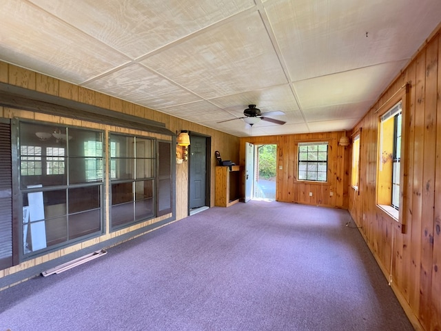 1146 Marrestop Rd, Murphy, NC 28906 - carpeted spare room featuring wooden walls and ceiling fan