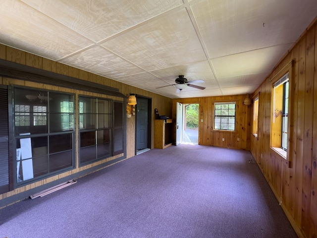 1146 Marrestop Rd, Murphy, NC 28906 - unfurnished room featuring wooden walls, ceiling fan, and carpet