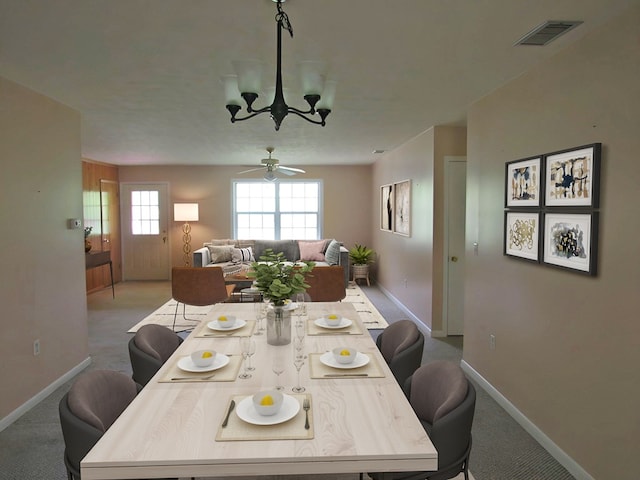 138 Brittain Trce, Andrews, NC 28901 - carpeted dining space featuring a chandelier and baseboards