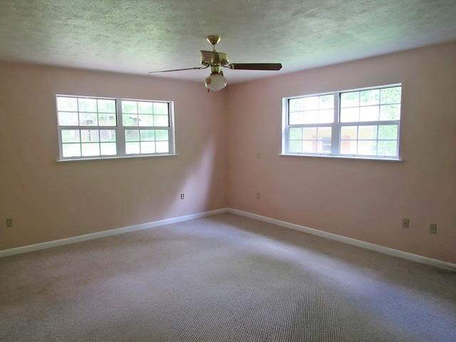 138 Brittain Trce, Andrews, NC 28901 - empty room with healthy amount of natural light, baseboards, carpet flooring, ceiling fan, and a textured ceiling