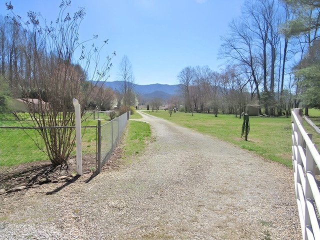 138 Brittain Trce, Andrews, NC 28901 - view of dirt / gravel road with a mountain view