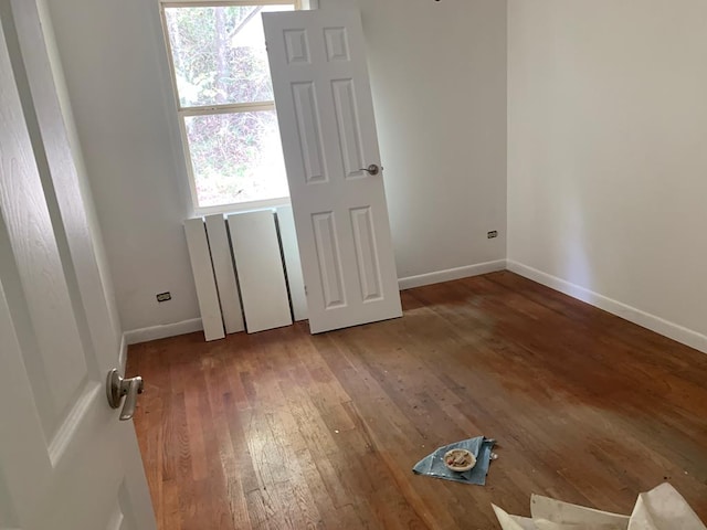 empty room featuring wood-type flooring