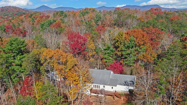 birds eye view of property with a mountain view