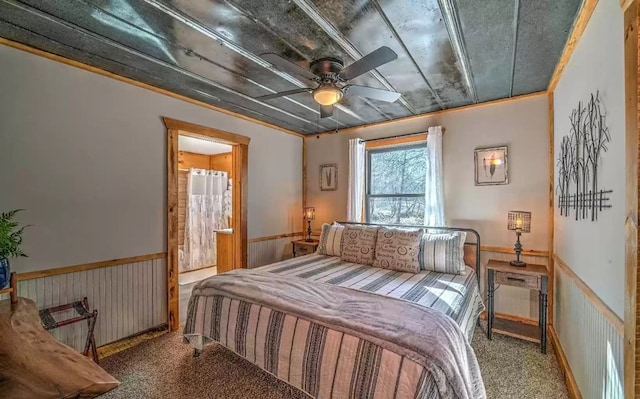 bedroom with carpet and ceiling fan