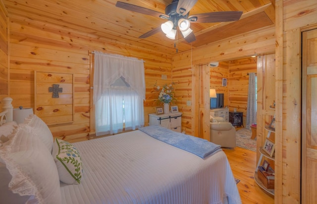 15 June Marie Ln, Murphy, NC 28906 - bedroom featuring light wood-type flooring, wood walls, and wood ceiling