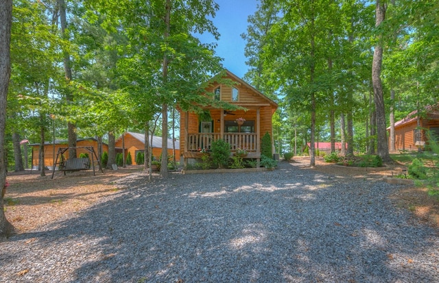 15 June Marie Ln, Murphy, NC 28906 - view of front facade featuring covered porch and faux log siding