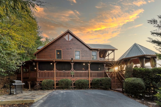 view of log-style house