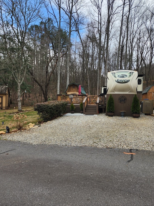 view of yard with a deck