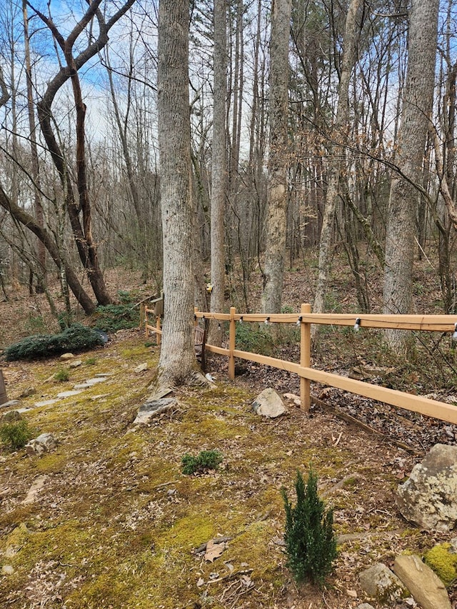 view of yard featuring fence