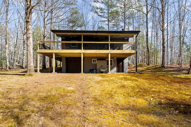 view of outbuilding featuring an attached garage