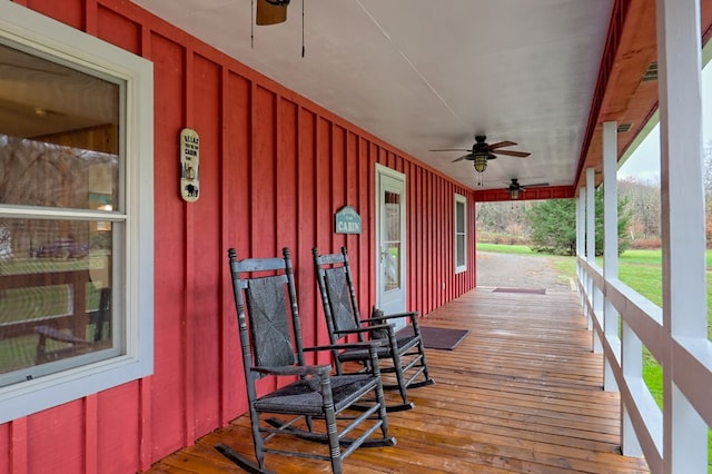 539 Nicholson Trl, Hiawassee, GA 30546 - porch featuring a ceiling fan
