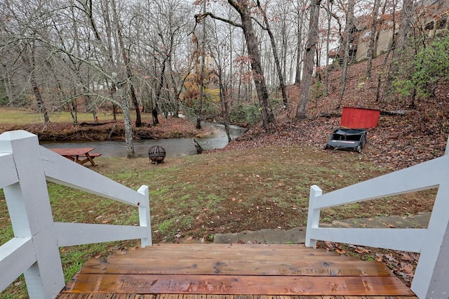 539 Nicholson Trl, Hiawassee, GA 30546 - view of yard with a wooden deck