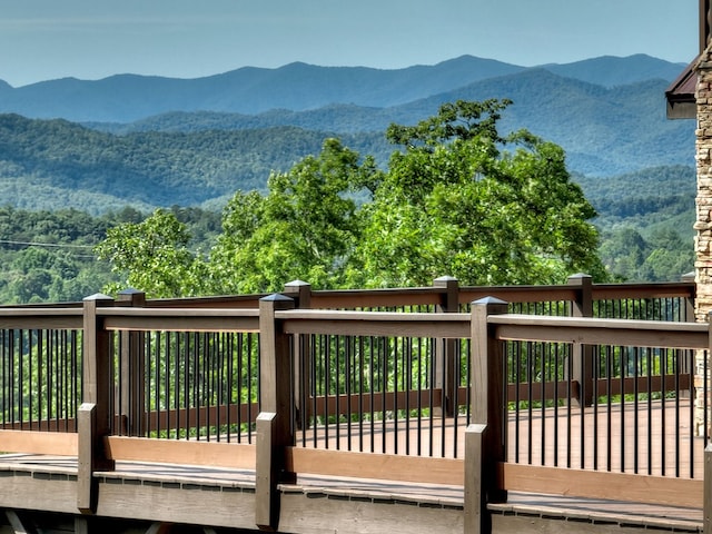 exterior space featuring a mountain view