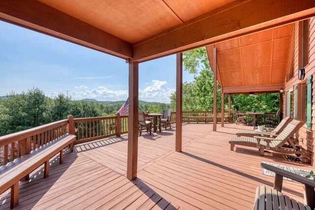 246 Serenity Pointe Dr, Murphy, NC 28906 - wooden terrace with outdoor dining area
